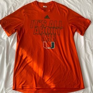 Team Issued large adidas Miami hurricanes tee